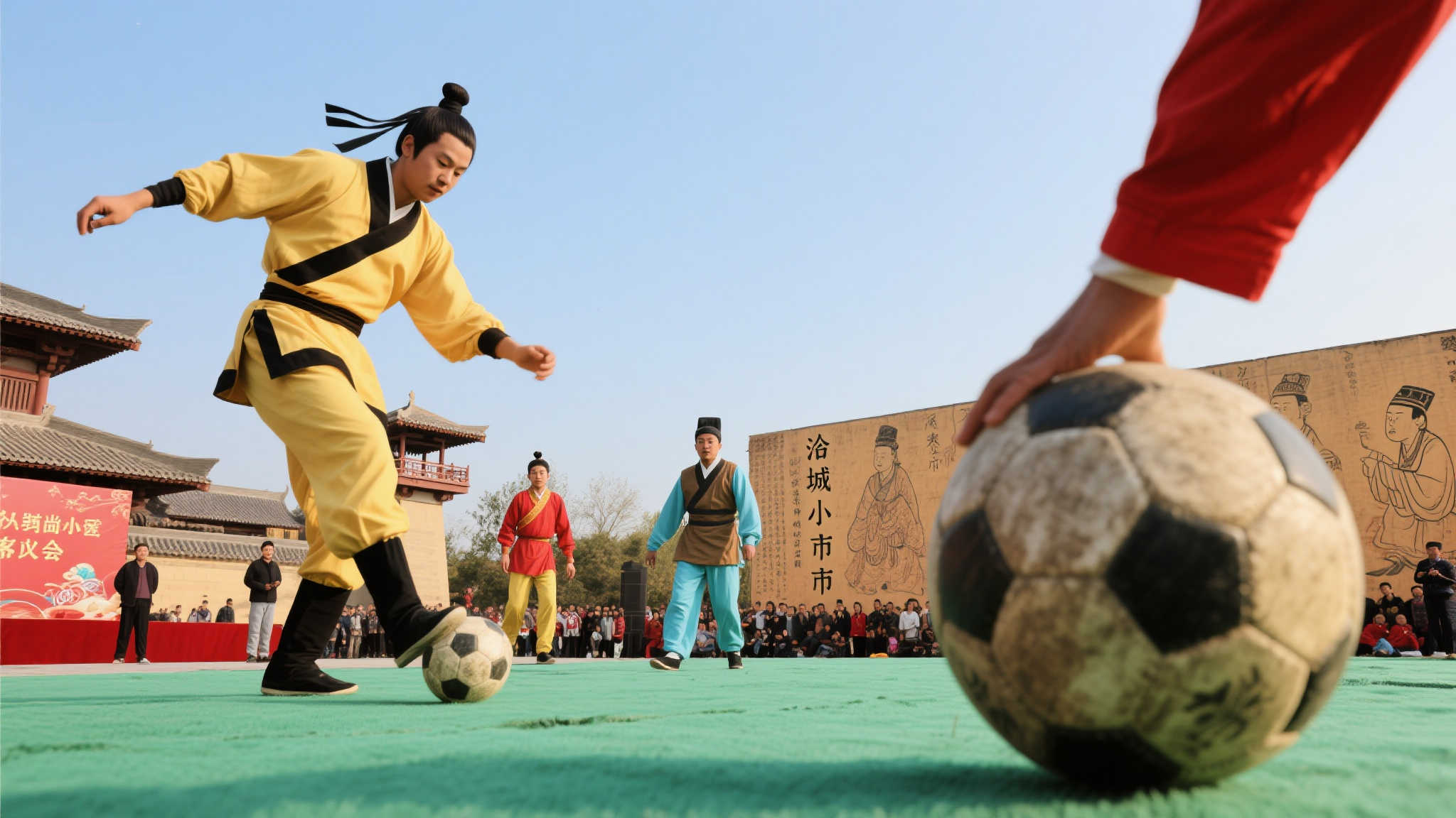 淄博蹴鞠惊艳亮相欧洲冠军联赛 淄博蹴鞠惊艳亮相欧洲冠军联赛